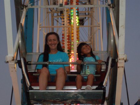 Mommy and Kasen on the ferris wheel
